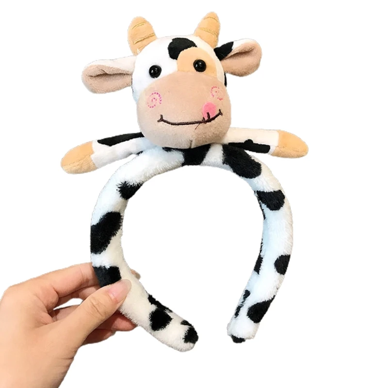 

3D Plush Headband Stuffed Cartoon Animal Cow hair hoop hair band women female