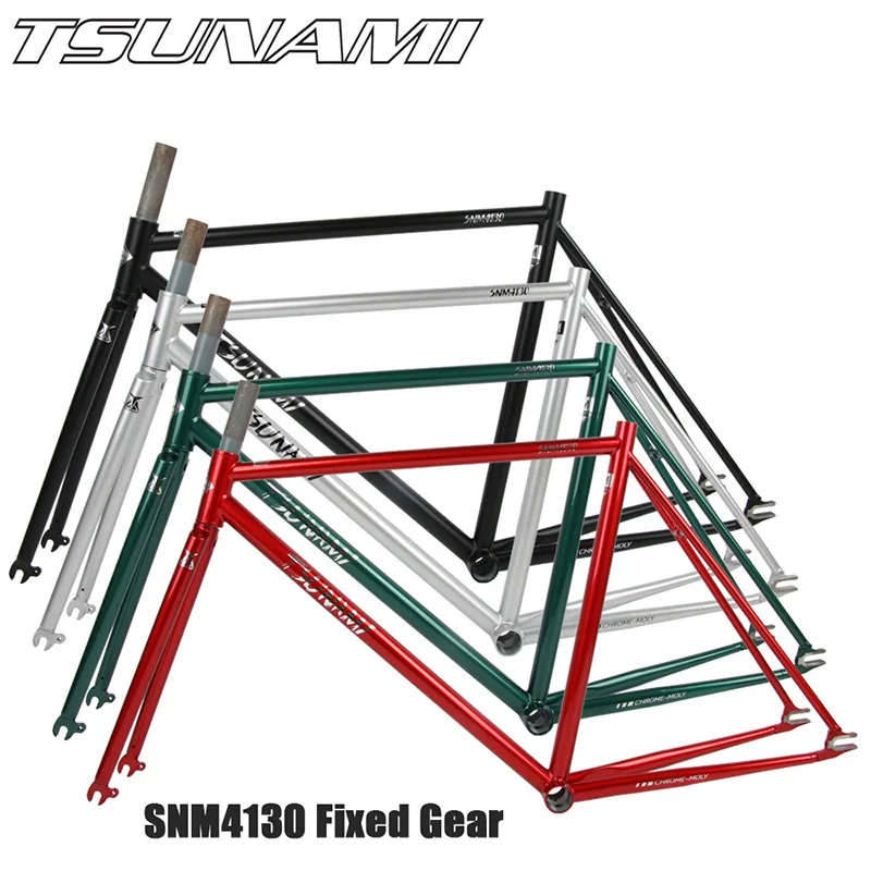 Fixed Gear Frameset Fixie Bike TSUNAMI SNM4130 Chromium Molybdenum Steel 52cm High Quality Bicycle Parts Bicicleta Frameset