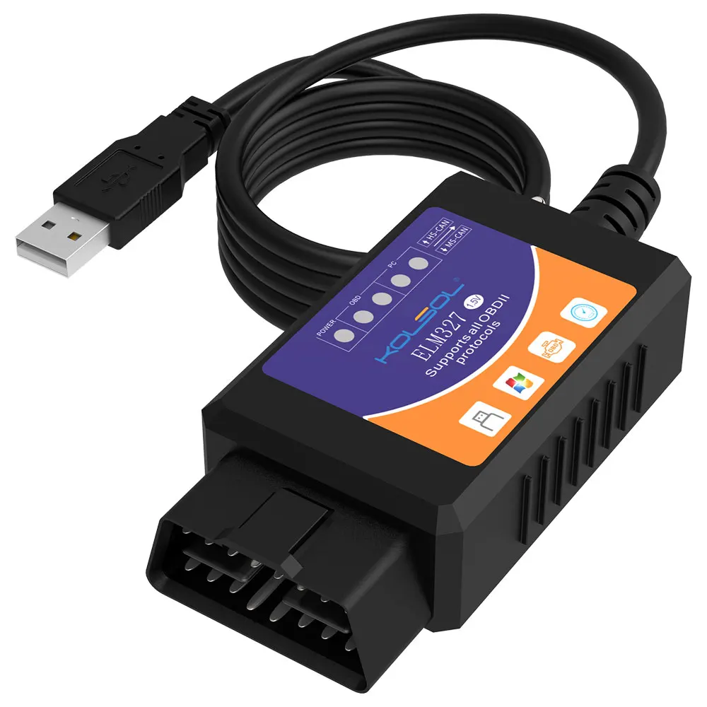 KOLSOL ELM327 USB V1.5 с переключатель изменение для Ford ELMconfig Forscan CH340 + 25K80 чип HS CAN / MS