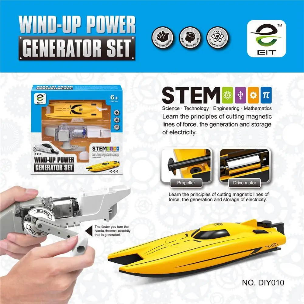 2 шт./компл. детская игрушка ручная лодка и автомобиль Заводной генератор питания