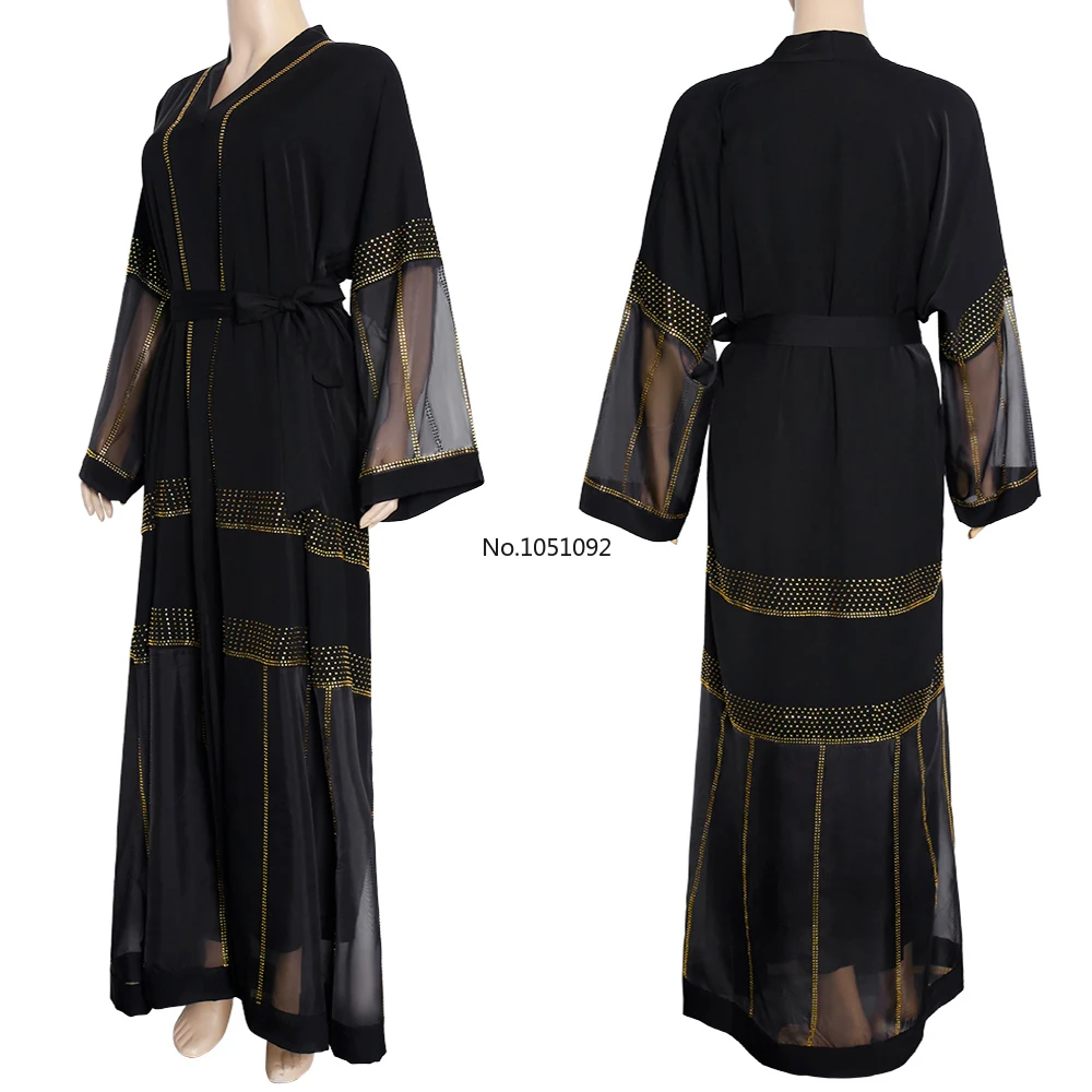 Женское длинное хиджаб черное платье кимоно мусульманская одежда Caftan Marocain