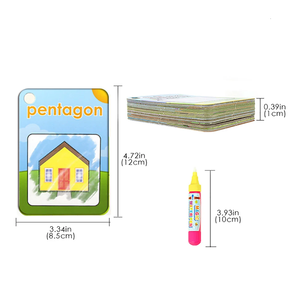 Волшебная многоразовая книга для рисования водой номер/цвет/форма распознавание