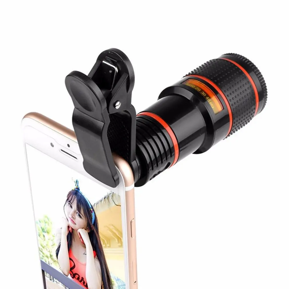 HD 8x12x оптический зум Камера телескоп объектив с зажимом для iPhone/телефона