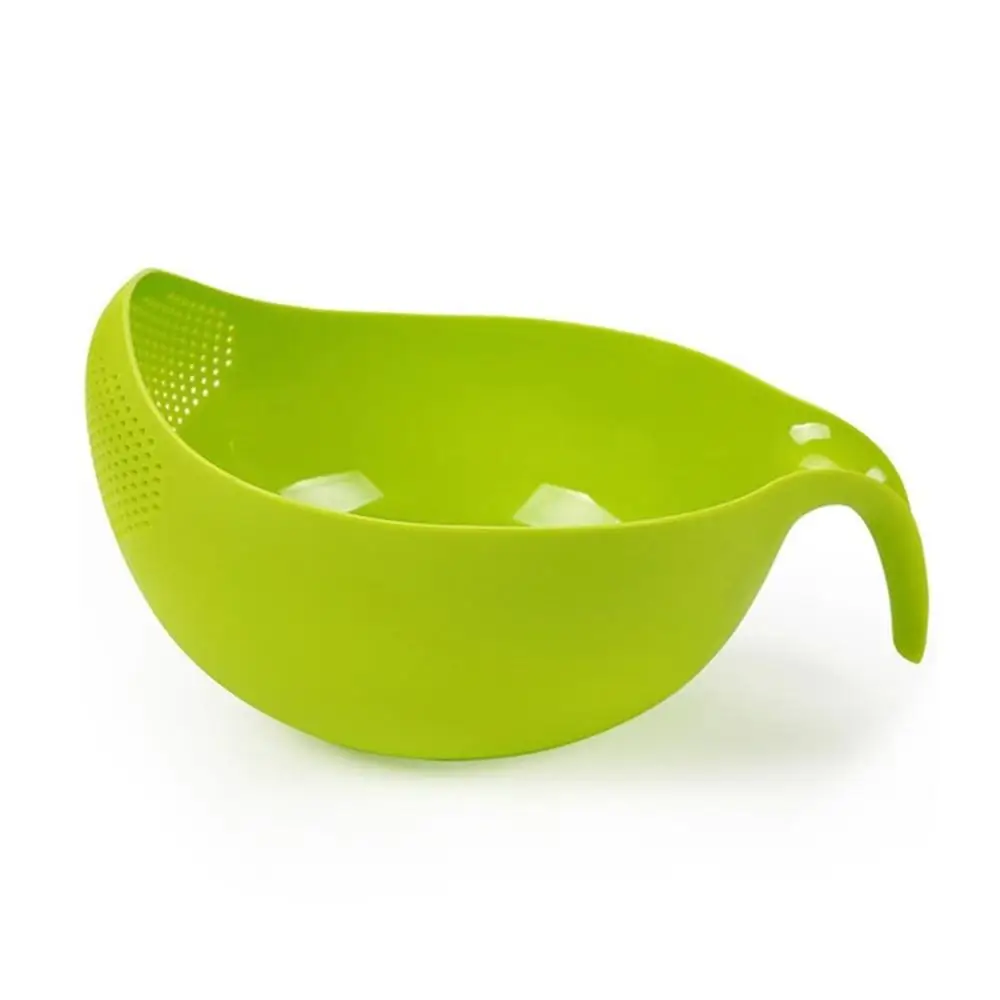 green large Креативные пластиковые утолщенные ручки для очистки риса кухонная утварь фруктов растительного Слива мешок для растений сливной корзины ситечко - Цвет: green large