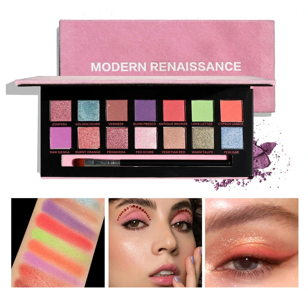 

14 Color Eyeshadow Palette Velvet Eyeshadow Palette Women Cosmetics Natural Eyeshadow Long Lasting Glitter Eye Shadow Case