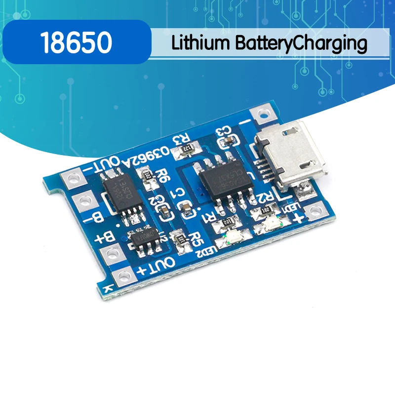 Умная электроника 100 шт. 5 В Micro USB 1A 18650 зарядная плата для литиевого аккумулятора с