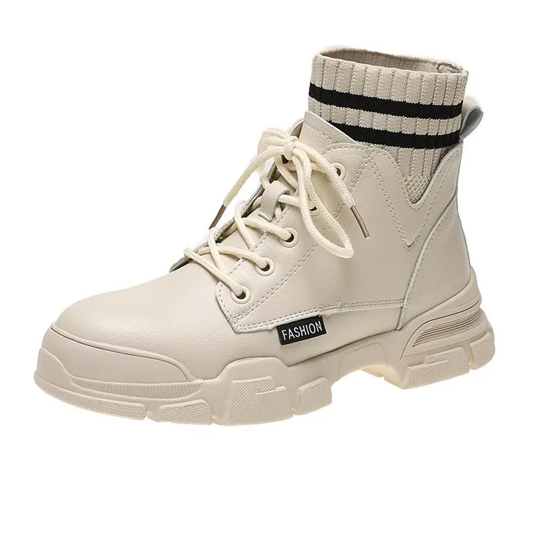 

Новые женские Ботинки Martin для девушек, зимние ботинки, корейский Британский Стиль, женские кожаные кроссовки, Повседневная трендовая женск...