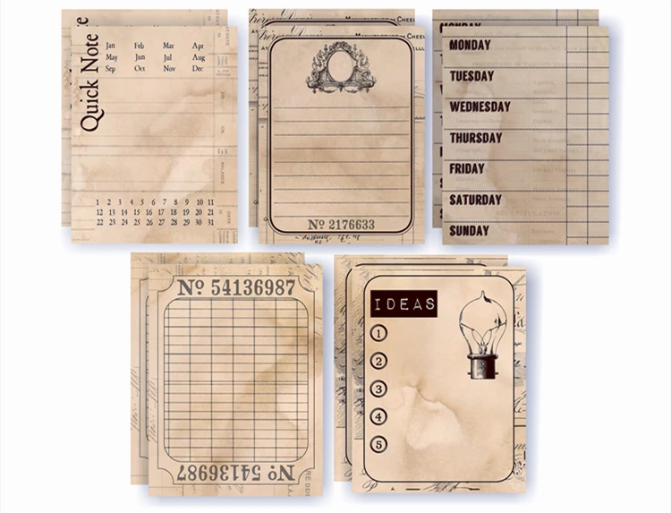 

Retro Coffee Stain Note Material Stickers DIY Diary Album Scrapbooking Happy Planner Decorative Note Stickers