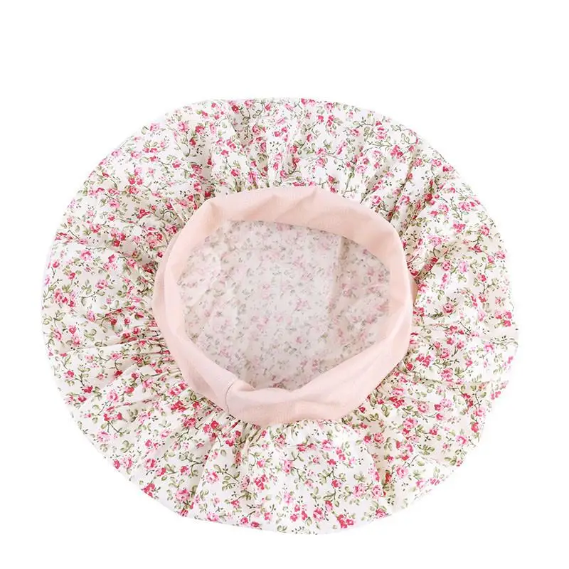 

New Kids Cotton Bonnet Cap Girls Wide Elastic Band Print Night Sleep Hat Chemo Cancer Cap Beanies Skullies Hair Loss Hat Casual