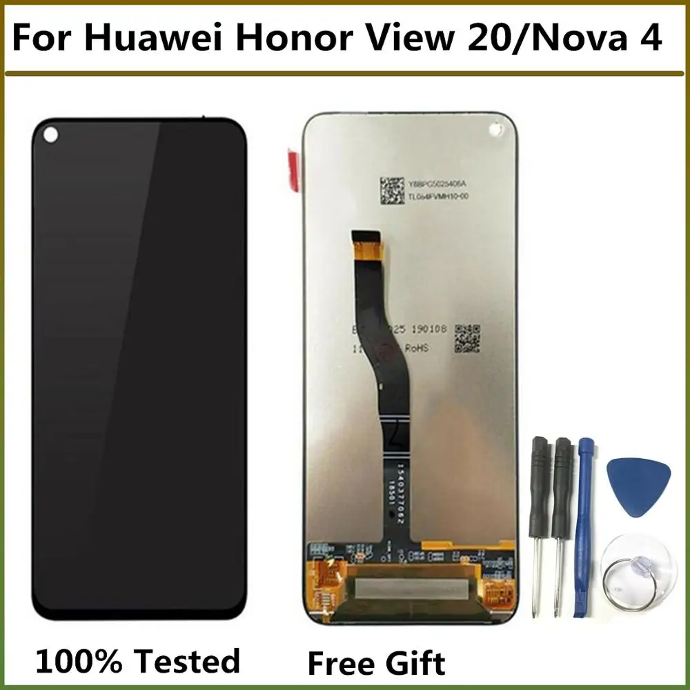 ЖК дисплей экран для Huawei Honor View 20 сенсорный дигитайзер сборка Nova 4 / VCE AL00 6 &quotV20