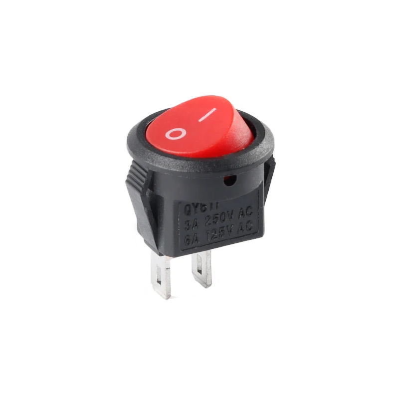 

5 шт. KCD11 переключатель, круглый/полукруглый, черный, белый, красный LED, 2/3 контакта