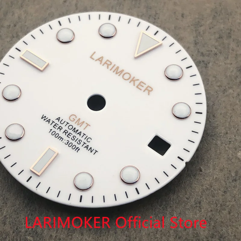 LARIMOKER/без логотипа 28 5 мм зеленый светильник-белый циферблат подходит для MINGZHU 3804