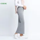 Хлопковая юбка-карандаш в мусульманском стиле, облегающая длинная мусульманская юбка-карандаш в обтяжку, с завышенной талией, макси-платье в мусульманском стиле