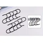 10 шт.6 предметов, черныйсеребро Нержавеющая сталь крючок в форме буквы S для подвешивания с бумбоном на верху ключ органайзер Рождественский Декор Подвесные Подарки