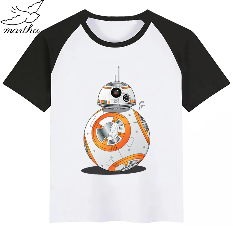 Bb8/новая футболка с принтом Звездные войны Милые рубашки для девочек животных