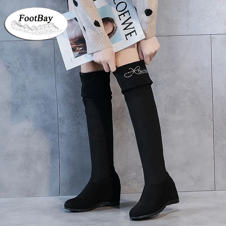 

Fashion Luxury Winter Boots Women Knee High Long Boots Wedge Heel Platform Women Autumn High Boots 2021