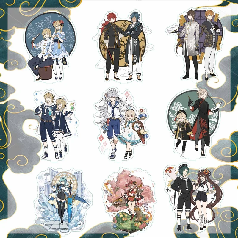 

Anime Genshin Impact Acrylic Stand Zhongli Diluc Venti Klee Keqing Qiqi Figure Model Plate Desk Decor For Fans Collection Gifts