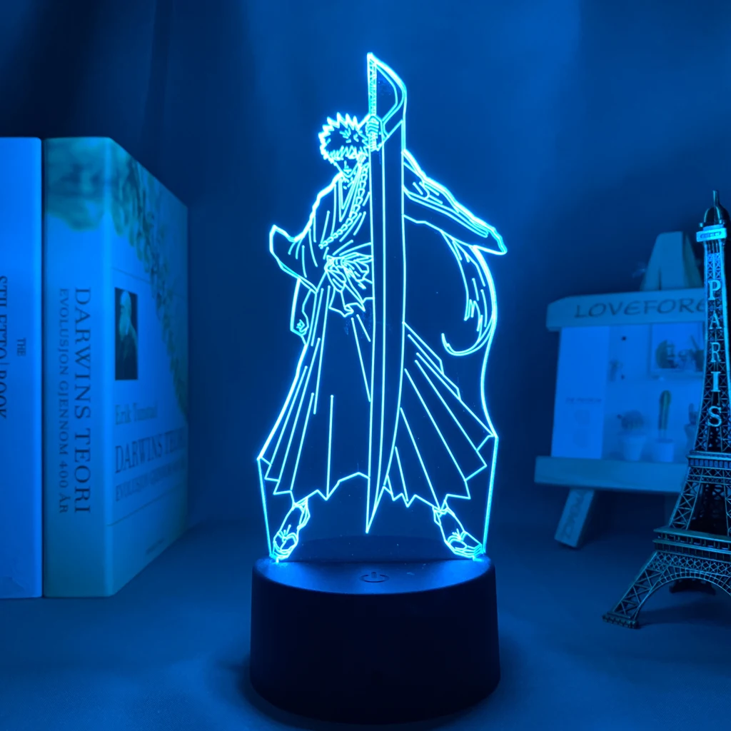 

Anime Bleach 3d Lamp Ichigo Kurosaki for Bedroom Decor Nightlight Cool Birthday Gift Acrylic Led Night Light Bleach