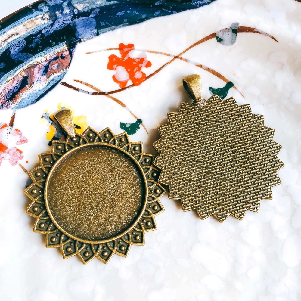 5 шт./лот 30 мм ожерелье с подвеской античный бронзовый серебристый цвет