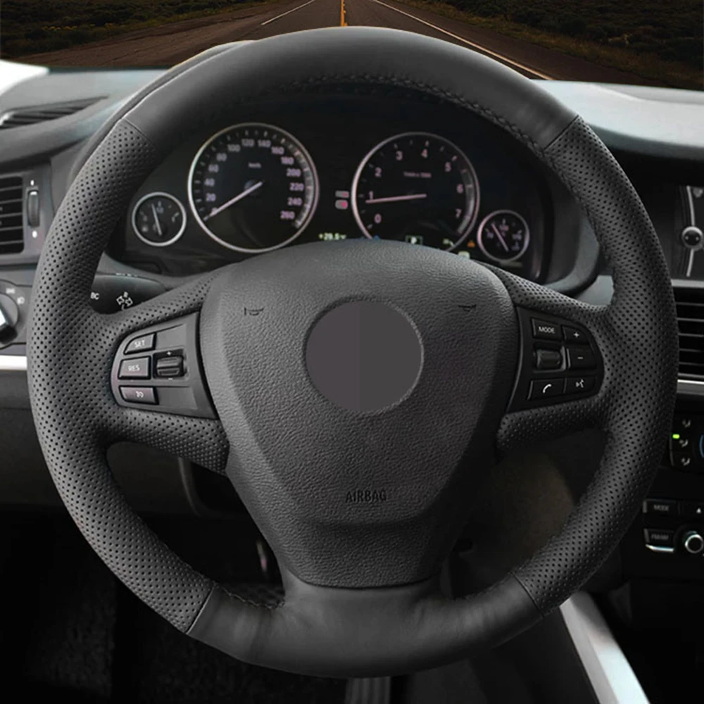 

DIY Black Faux Leather Car Accessories Steering Wheel Cover For BMW X3 F25 2010 2011-2017 X5 F15 2013 2014 2015 2016 2017