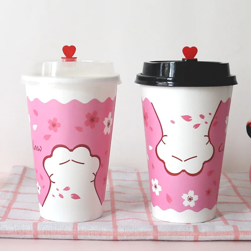 500 шт. коробка розовая одноразовая кофейная чашка для вечеривечерние 400 мл молока