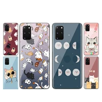 cats funny for samsung galaxy s21 s20 fe ultra lite s10 5g s10e s9 s8 s7 s6 edge plus tpu transparent phone case
