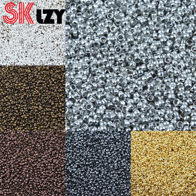 Золотистые медные бусины обжимные концевые диаметром 2/2 5/3 мм разделительные