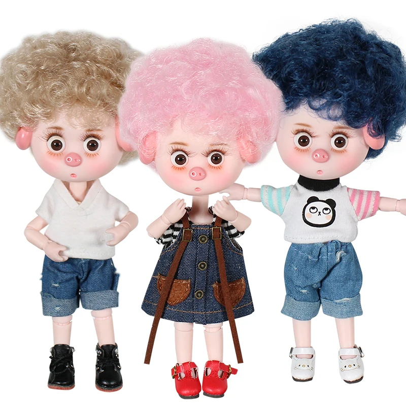 1/12 BJD куклы 26 шарнирных суставов тела 15 см мини кукла счастливая свинка ob11 DBS с