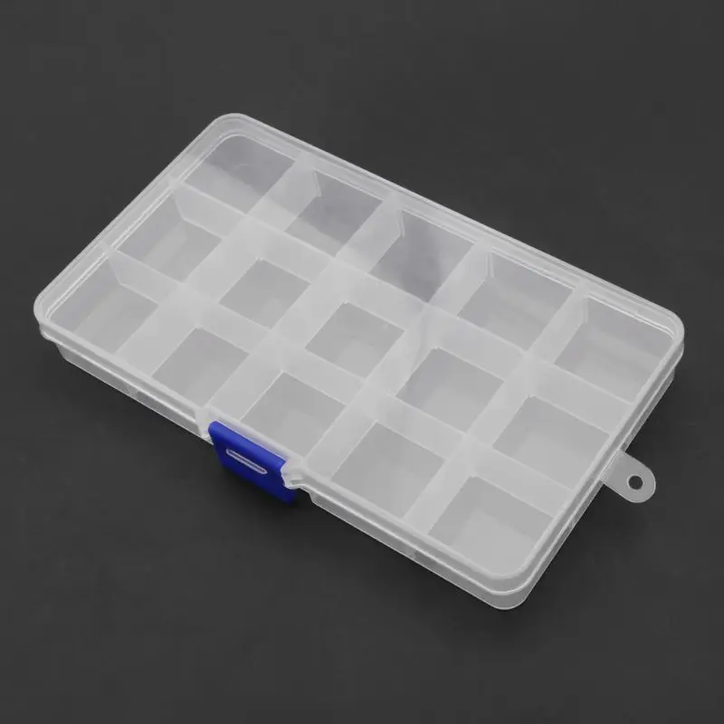 

15 Grids Guitar Pick Storage Box Thumb Finger Paddles Plectrum Container for Screws Small Items