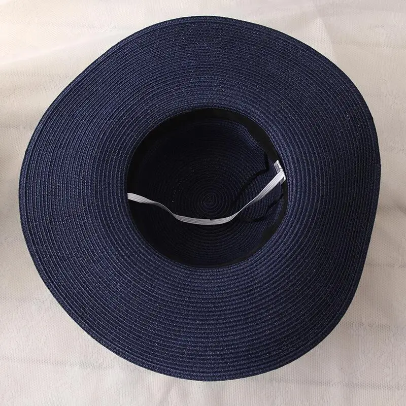 

2021 Hot Sale Round Top Raffia Wide Brim Straw Hats Summer Sun Hats for Women With Leisure Beach Hats Lady Flat Gorras