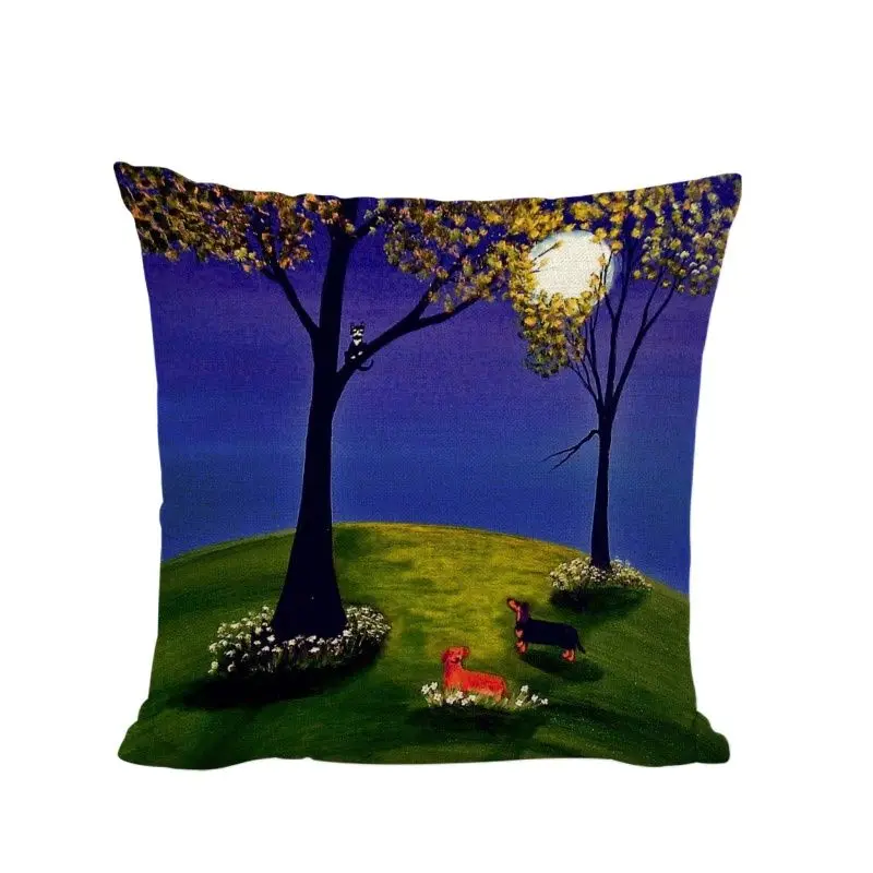 Новый дизайн чехлы для подушек с изображением собак милые животные длинные