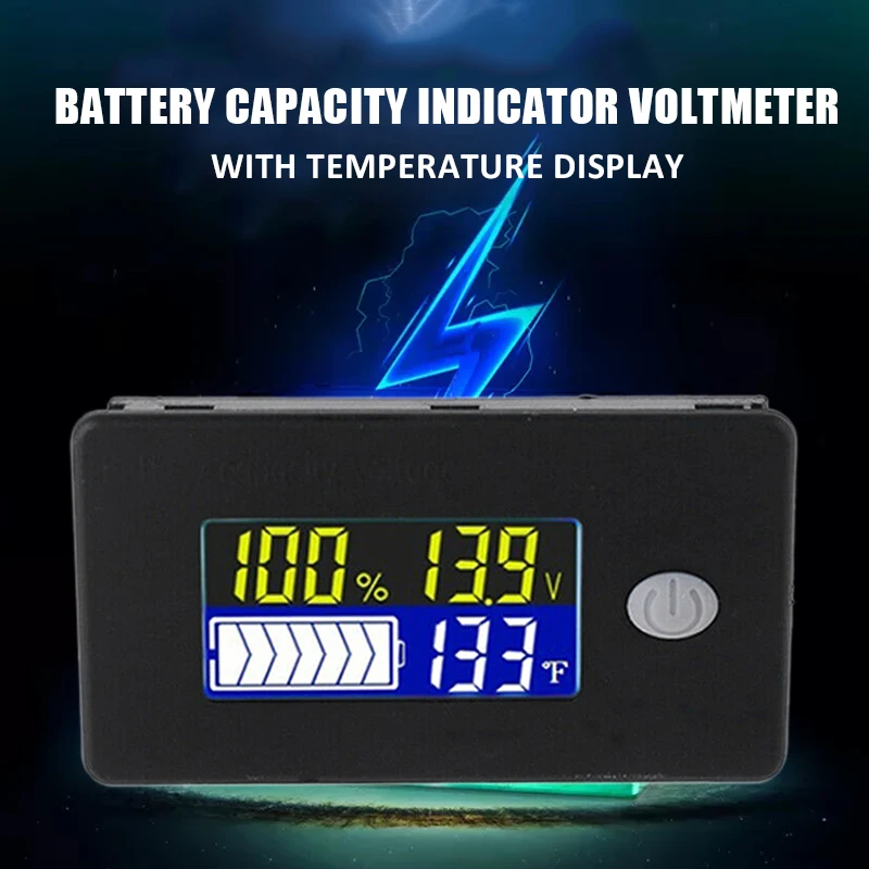 

1pc 12V Acid Lead Lithium Battery Capacity Indicator LCD Voltmeter Tester Battery Monitor Meter Electrical Instruments
