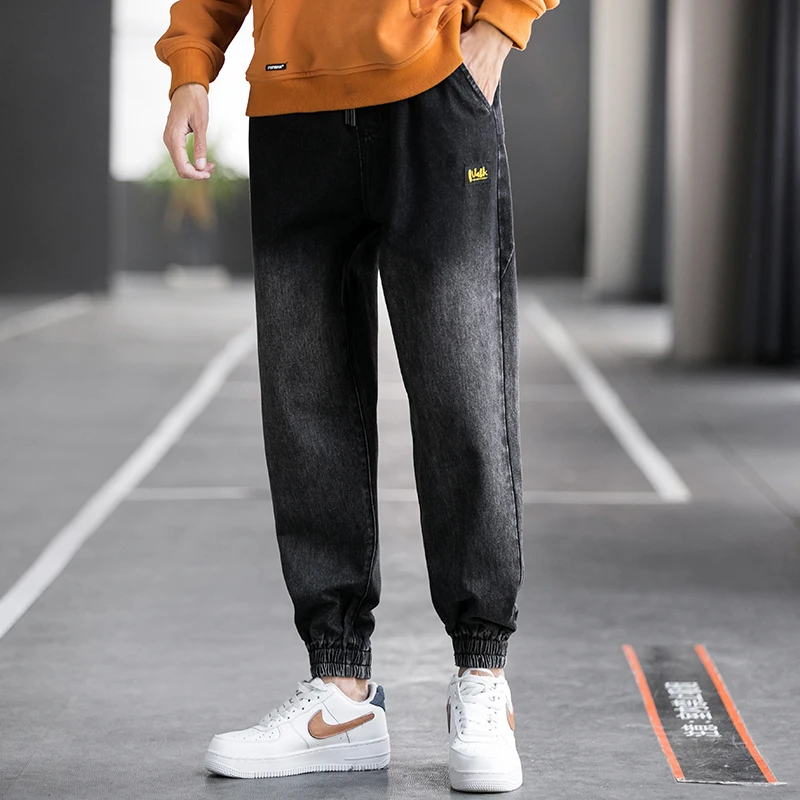 

Jantour Men's Streetwear Jeans 2021 New Denim Harem Pants Men Spring Striped Classic Style Straight Trousers Male 8 Model XXXL