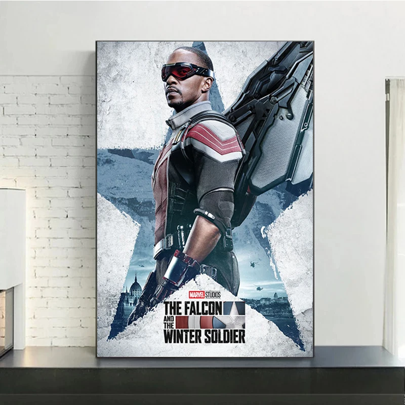 Постеры и принты на холсте с изображением супергероев из аниме Marvel Сокол зимний