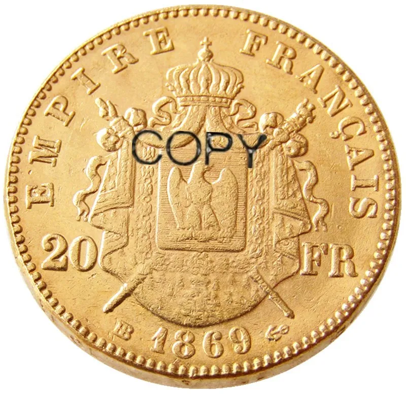 

Франция 20 Франк 1869B позолоченная КОПИЯ монета