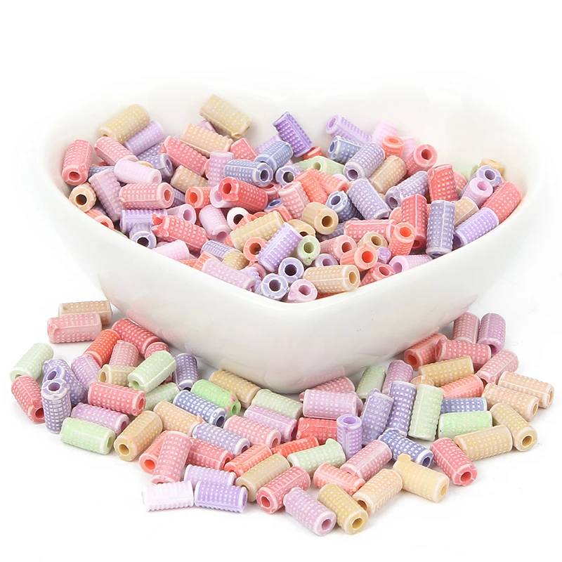 100 шт. Круглые Обжимные Клещи акриловые бусины 8x4 мм для ювелирных изделий