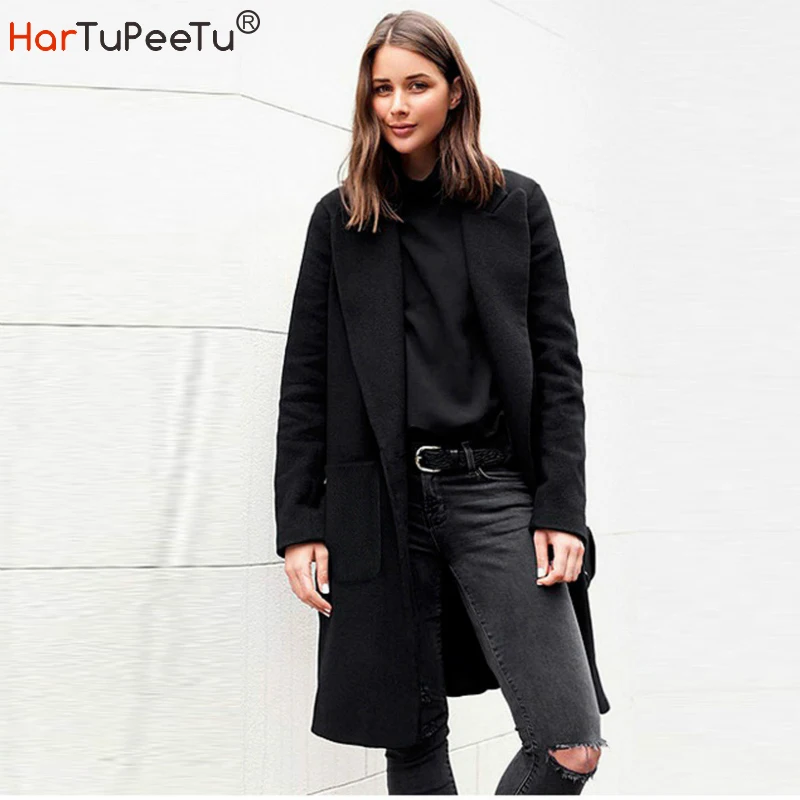 

Wool Coat Women 2020 Winter Jacket Brown Black Plus Size 5XL Long Outwear