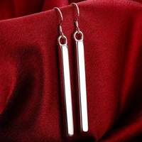 wholesale fashion 925 sterling silver square pillar drop earrings women jewelry earrings trendy best gifts