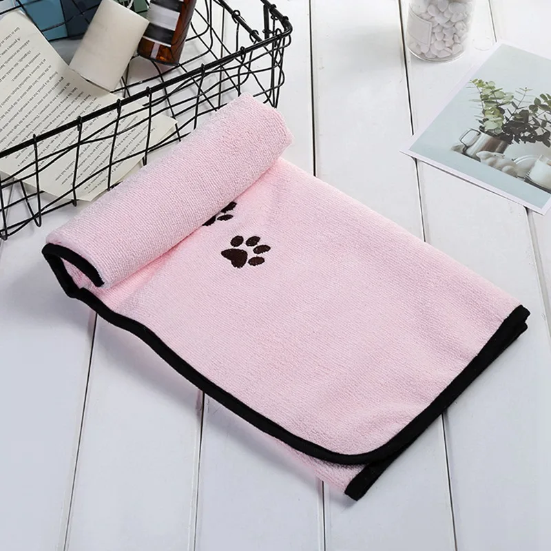 

Pets Dog Bath Towels Perros For Dogs Cat Puppy Microfiber Super Absorbent Pet Drying Towel Blanket With Pocket Cleaning Supply