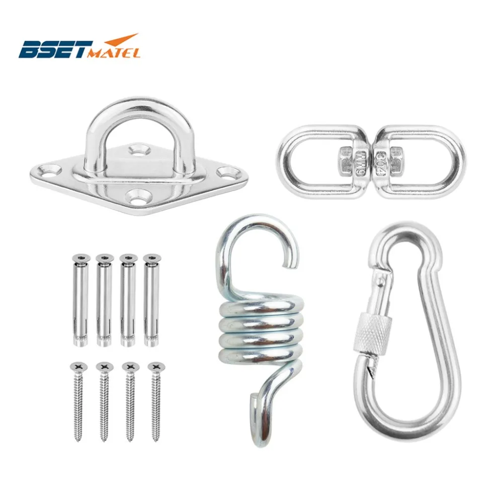 

BEST MATEL Hammock Chair Ultimate Hanging accessories Kit 500 LB Capacity Hammock Spring, Swivel Hook, and Ceiling Hammock Mount