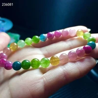 natural colorful tourmaline clear round beads bracelet 7mm women crystal jewelry tourmaline genuine aaaaaa