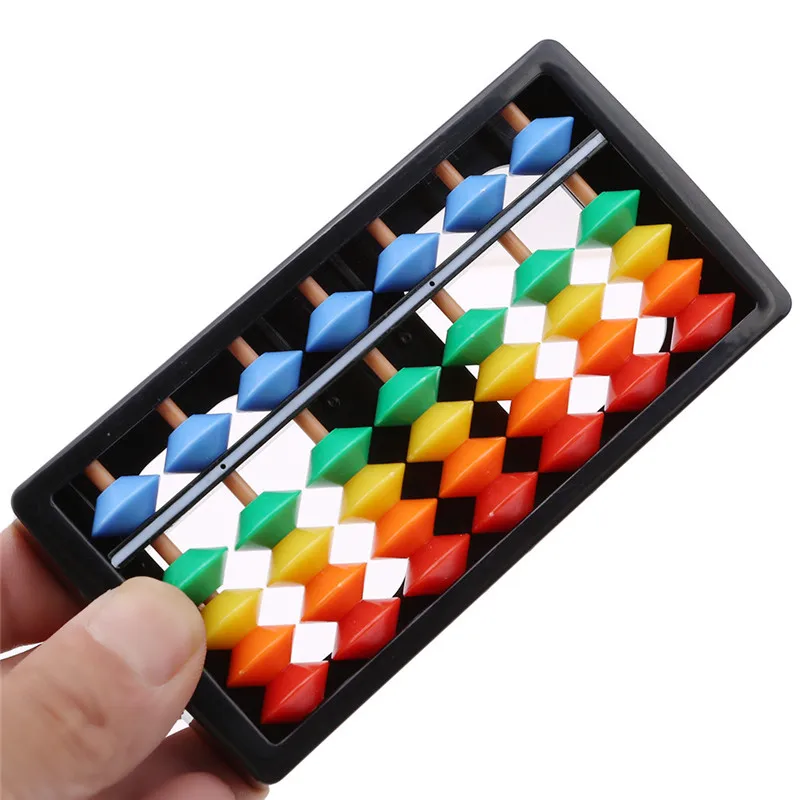 

Пластиковая арифметика Abacus, 7 цифр, детские инструменты для счета математики, китайская искусственная кожа, обучающий маленький размер, 1x6 см