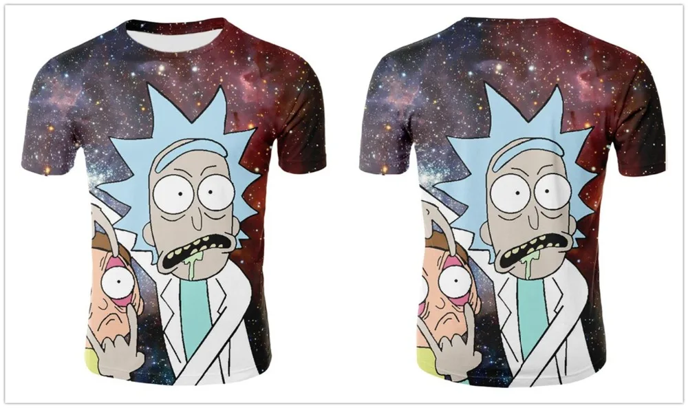 Новинка года; футболка с Мужская 3D футболка Rick and marty By Jm2; летняя футболка; футболки с короткими рукавами и круглым вырезом; Прямая поставка;