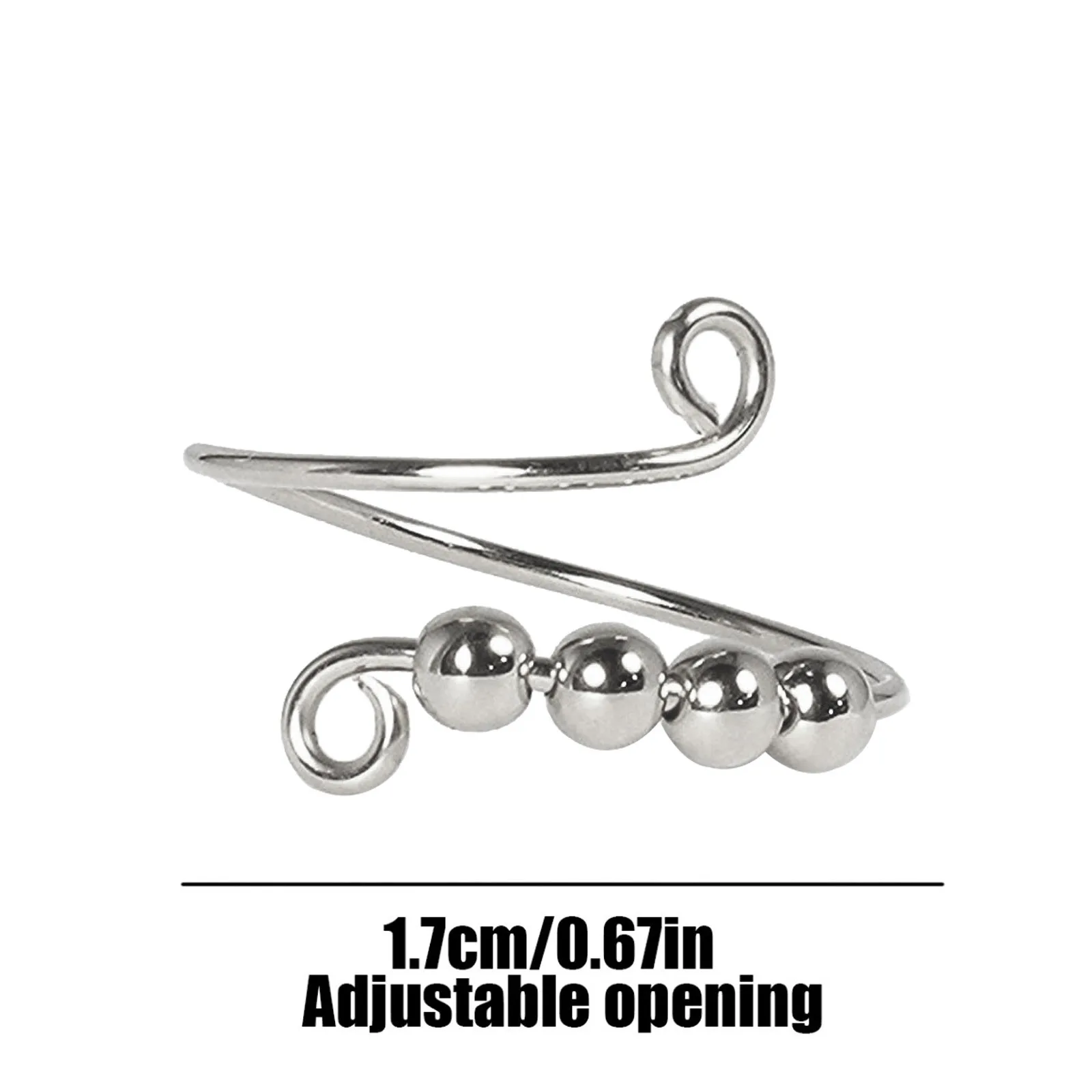 

Fidget Beads Fidget Ring Spinner Single Coil Spiral Fidget Ring Beads Rotate Freely Anti Stress Anxiety Ring Toy For Girl Women