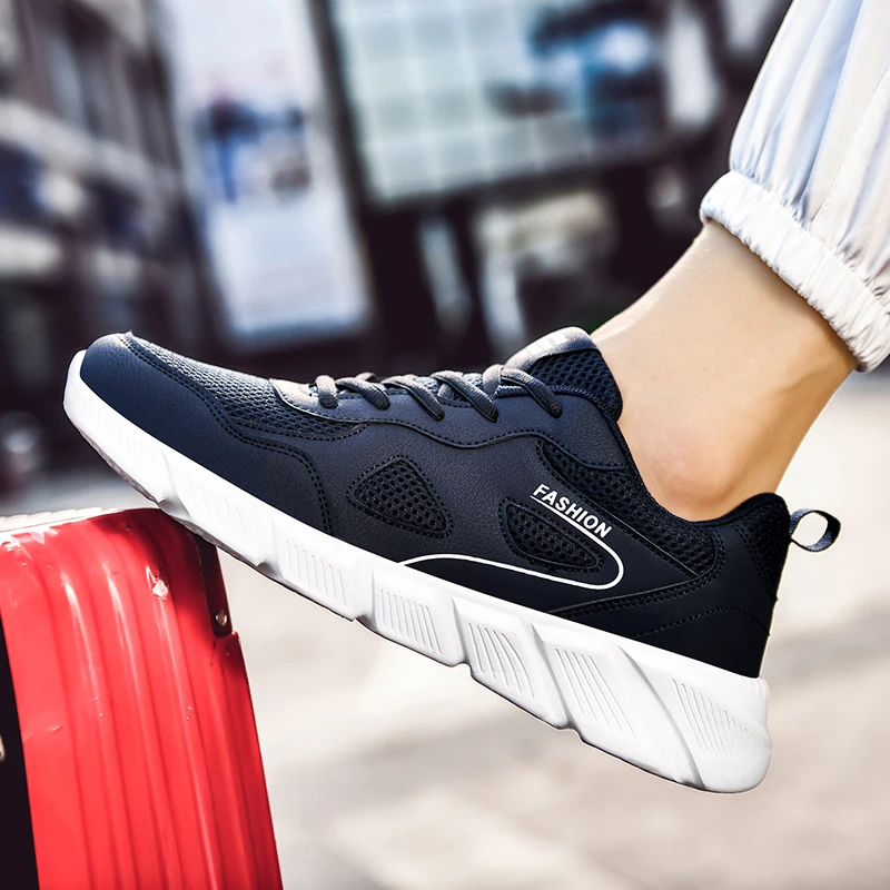

Spring Mesh Men Casual Shoes Non Slip Shoes Sneakers Man All-Match Flat Shoes Outdoor Soft Sole Han Edition Cold stick MD Bottom