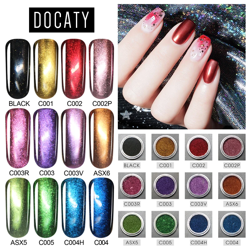 Docaty лак для лечения длительного действия прозрачные красные блестки маникюра