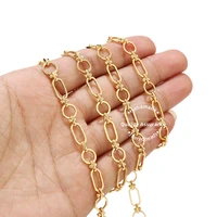 1m gold plated raw brass handmade chain golden bracelet necklace circle link chains for diy jewelry making accessories