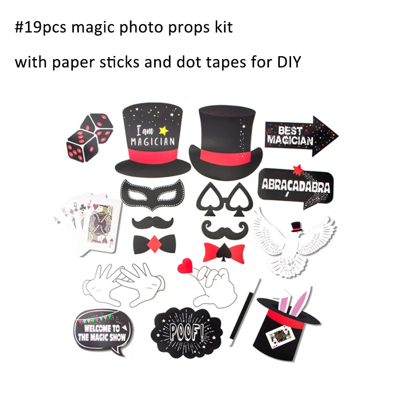 magic photo props Волшебные украшения на день рождения Детские фотостудии реквизит с днем рождения я один высокий стул баннер покер вечерние казино тематическое мероприятие - Цвет: magic photo props