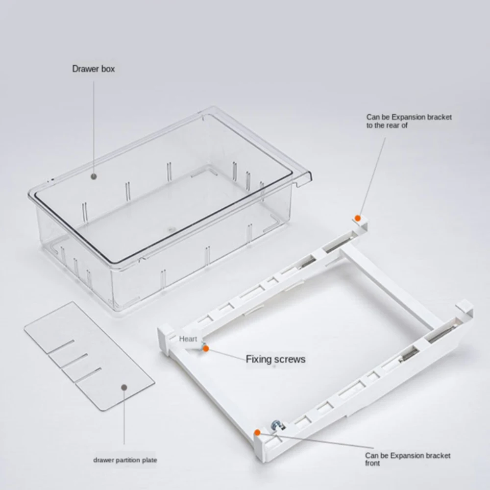 

Refrigerator Organizer Storage Box Food Container Plastic Transparent Fridge Storage Bin Containers Pull-Out Storage Box Durable