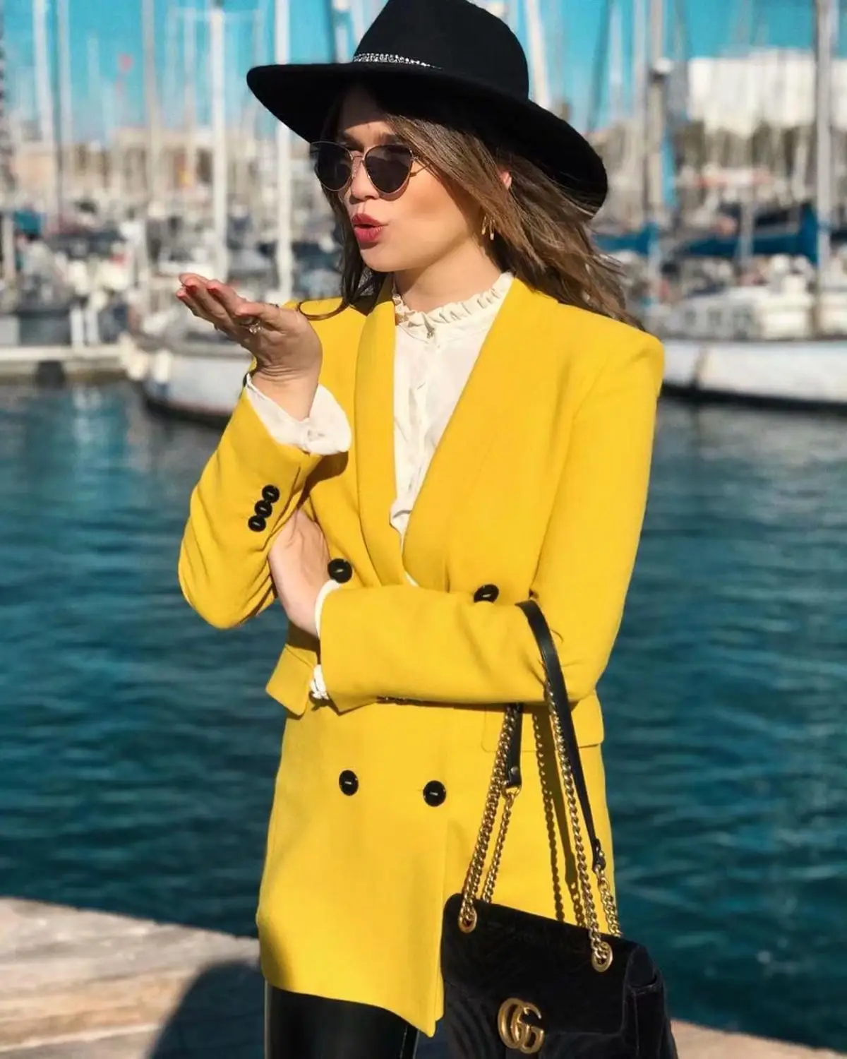 JRHYME винтажный ярко желтый плюс размер двубортный длинный рукав Однотонный